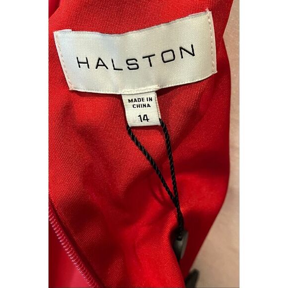 Halston RIA V NECK JERSEY DRESS -14 - Picture 7 of 9